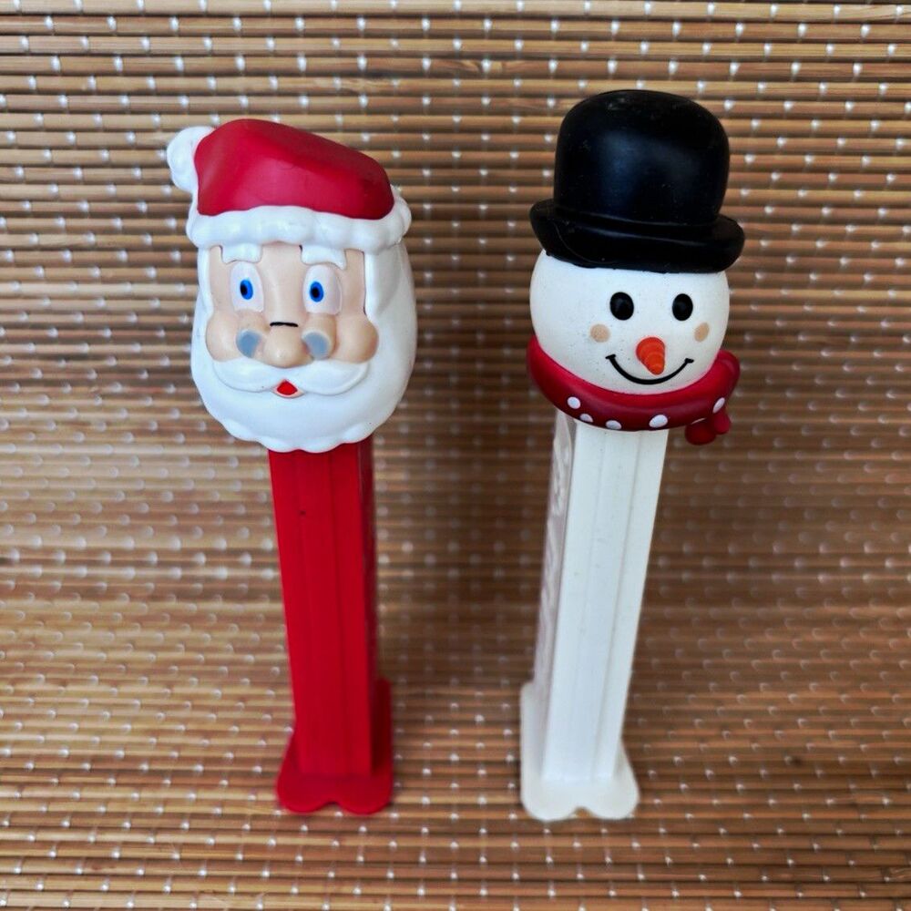 Classic PEZ Holiday & Seasonal Santa Claus & Snowman Dispensers Lot of 2